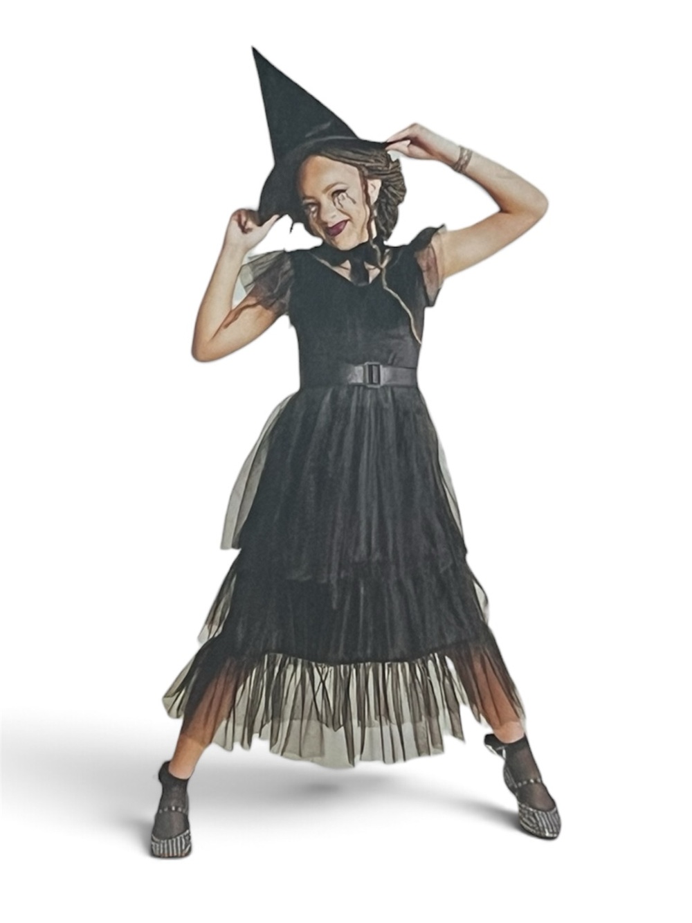 NWT Hyde & EEK! Kids Girls Gothic Witch Halloween Costume Size Large (10-12)